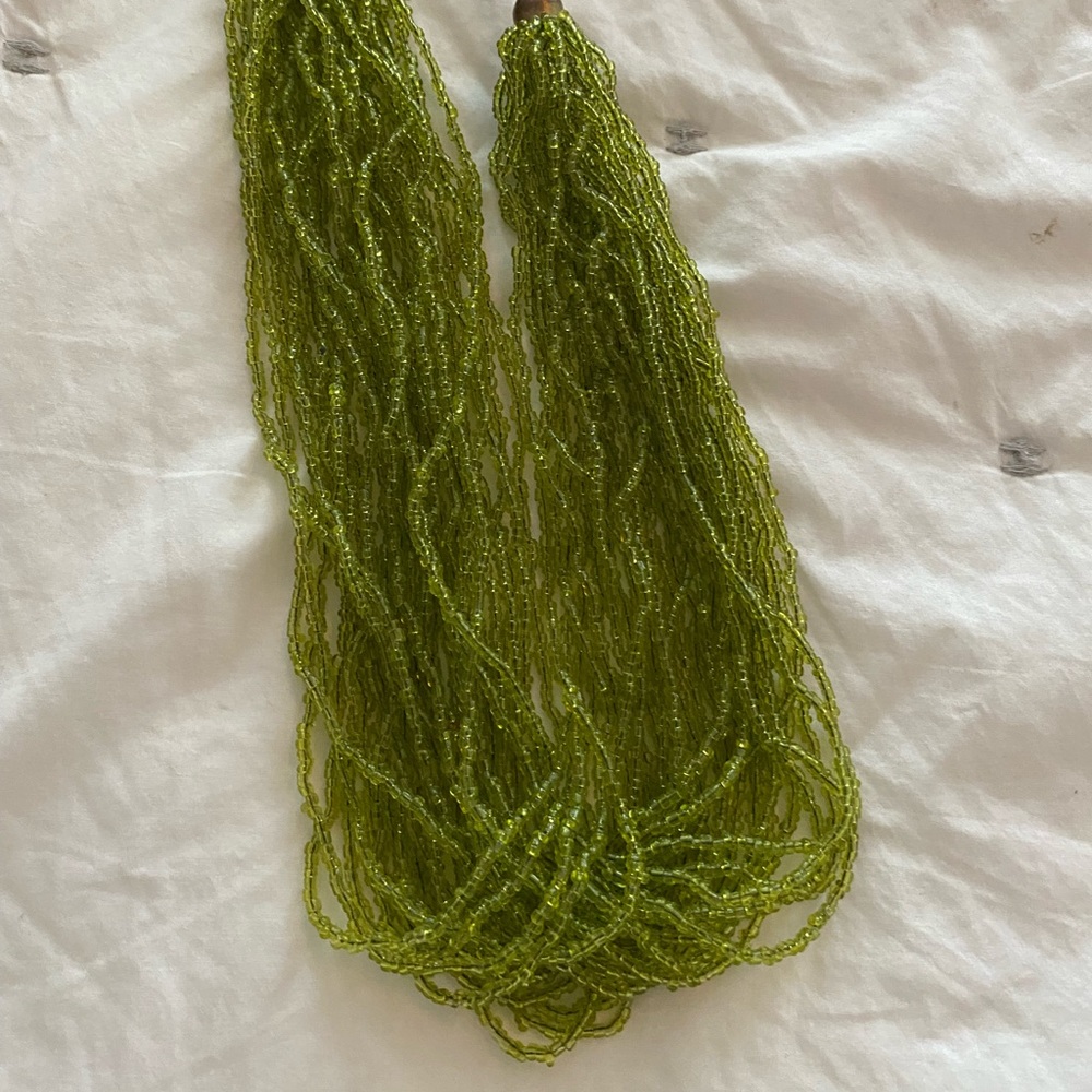 Vibrant green beaded necklace
